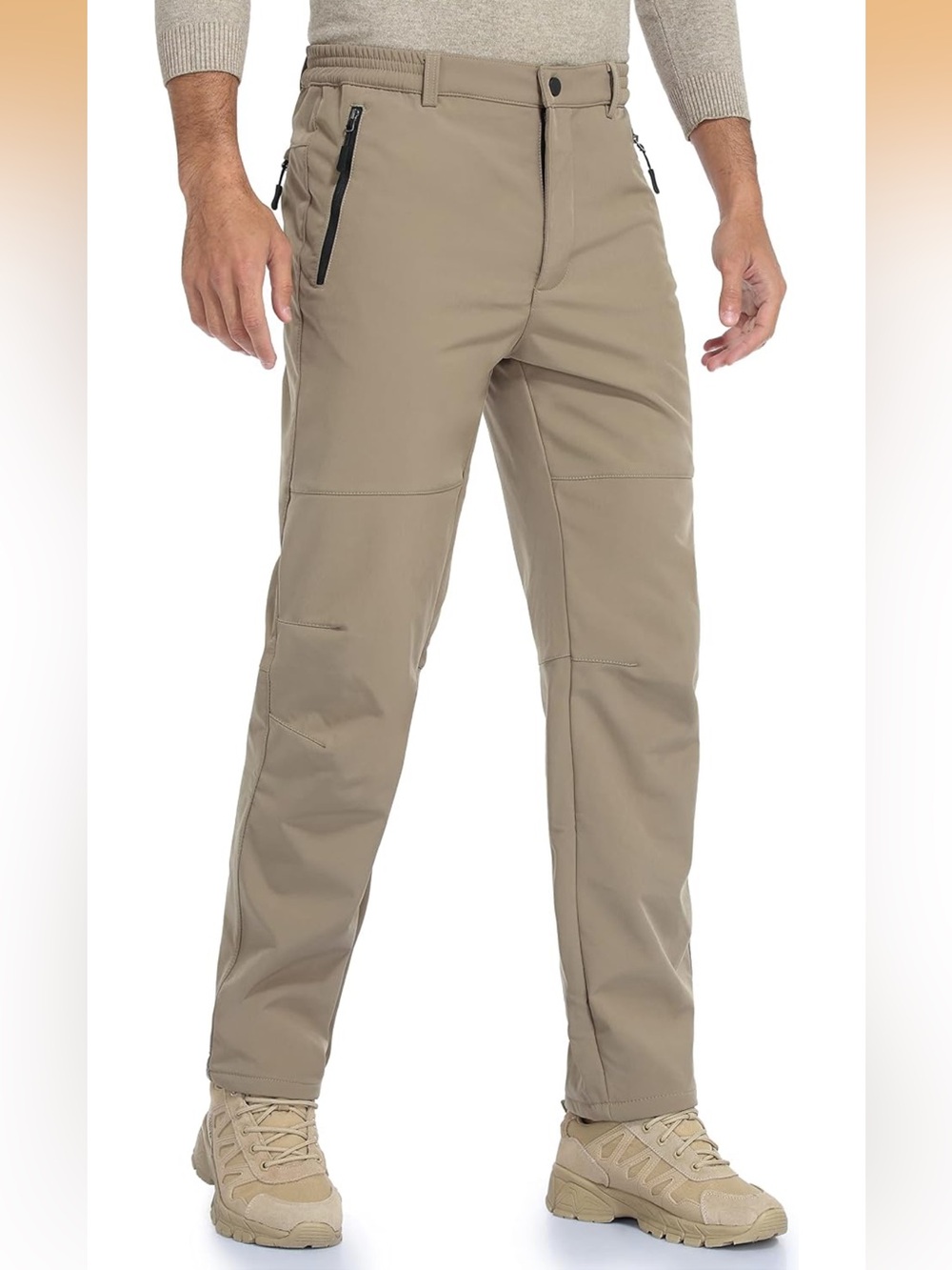Waterproof Fleece Lined Winter Pants Khaki US 32